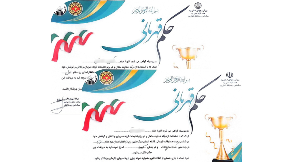 اخبار-قهرمانی دو تن از بورسیه‌های یزد در مسابقات کاراته استانی 